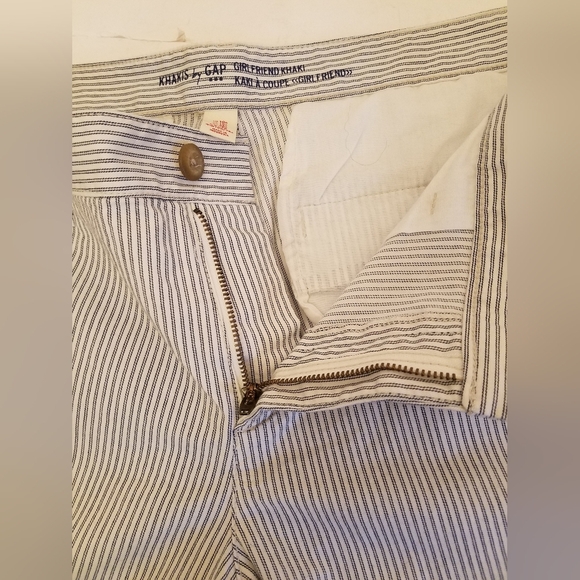 GAP Women's Girlfriend Khaki Ankle Stretch Pants Stripes Size 10 - Picture 11 of 14